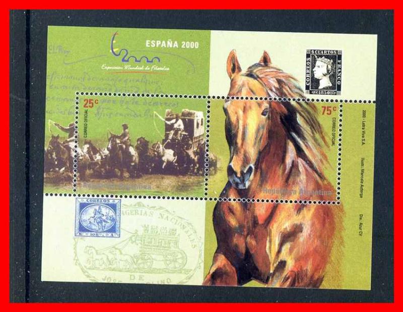 Argentina 2000 #2124, Horses S/S of 2  --  MNH