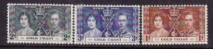 Gold Coast-Sc#112-14- id5-unused og KGVI Omnibus set-#112 H, rest LH-Coronation-