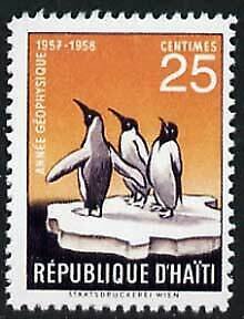 Haiti 1958 Penguin 25c (instead of 20c)  'Maryland' perf 'unused' forgery 
