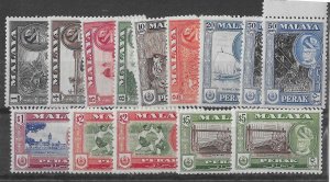 Malaya (Perak) Sc #127-137a with the 3 extra perf varieties LH VF