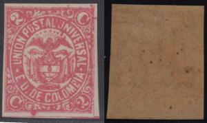 COLOMBIA 1883 EAGLE Sc 113 Temprano 81d FULL WATERMARKED HINGED MINT VF & RARE! 