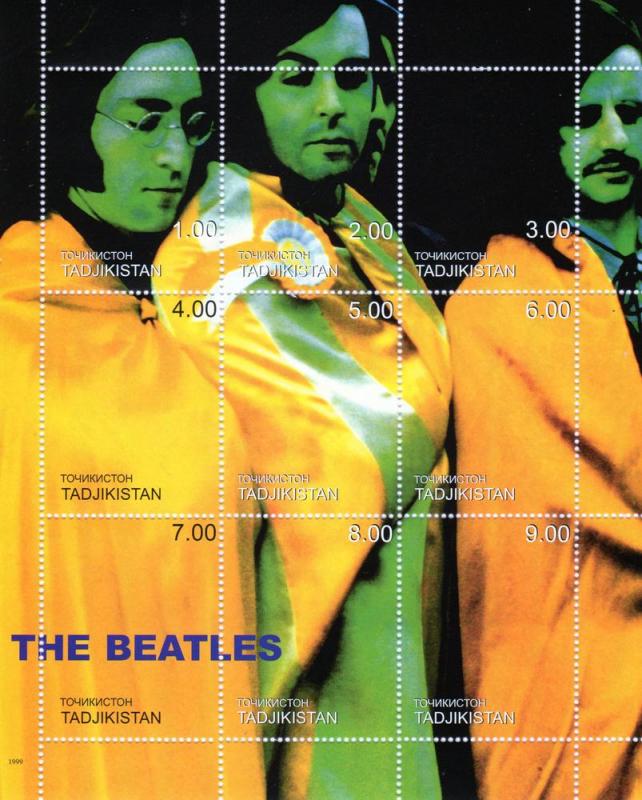 The Beatles - Shlt (9) Perf.MNH VF Tadjikistan 1999