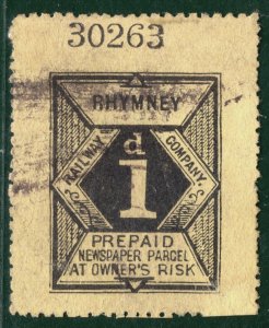 GB Wales RHYMNEY RAILWAY Newspaper Parcel Stamp 1d Used YOW197