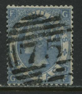 Nice 1867 2/ blue Plate 1 GF with Birmingham numeral 75