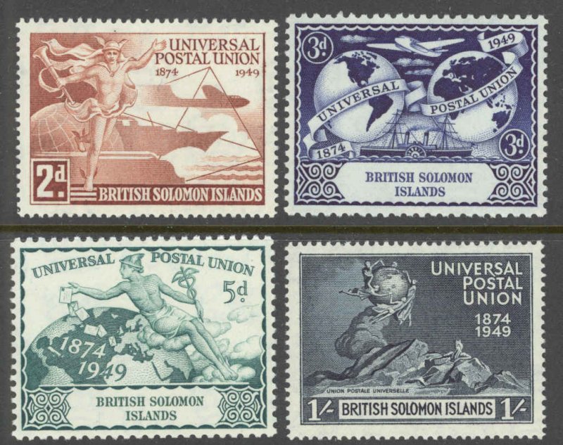 Solomon Islands Sc# 84-87 MH 1949 UPU Issue