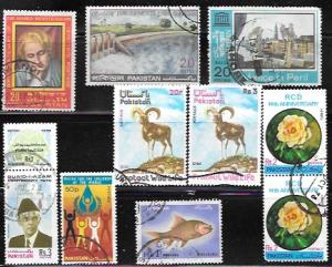 Pakistan used Stamps from the 1970's.  Nice group