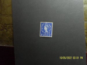 Vintage 1953 1d British Postage Revenue Stamp (Queen Elizabeth II), unused, ex