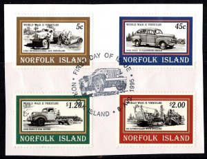 Norfolk Island 1995 World War II Vehicles  Set of 4 Used on Piece