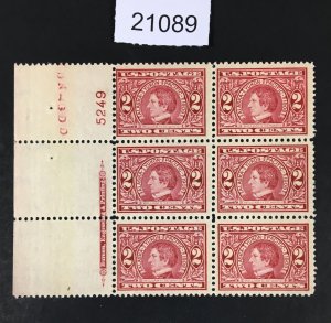 US STAMPS # 370 PLATE BLOCK OF 6 MINT OG NH VF $320 LOT #21089