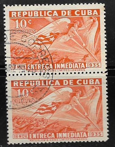 Cuba #E9 Special Delivery used Tied pair