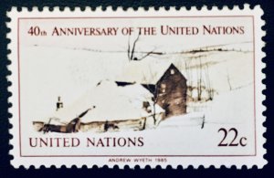 United Nations NY #447 22¢ The Comer by Andrew Wyeth (1985) MNH