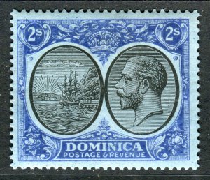 Dominica 1923 KGV. 2s black & blue/blue. Mint Hinged. SG84.
