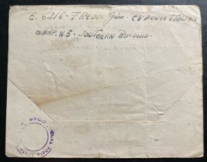 1943 Southern Rhodesia Interment POW Camp 5 Letter Cover To Padova Italy 