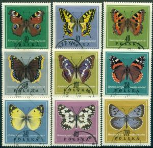 Poland - Butterflies 1967 Sc. 1542-50 Complete Set