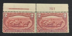 MOMEN: US STAMPS #286 PLATE IMPRINT PAIR MINT OG NH LOT #70941