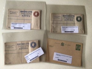 King George V collection of 4  mint stationery & registered envelopes  A11382