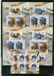 BURUNDI 2012 BICYCLES 4 SHEETS OF 4 STAMPS & S/S MNH