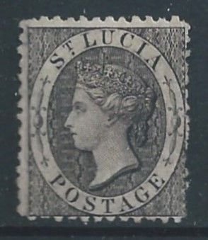 St. Lucia #7 MH (1p) Queen Victoria - Perf 12 1/2