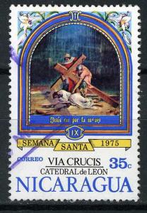 Nicaragua 1975 - Scott 977 used - 35c, Jesus & Cross, Easter