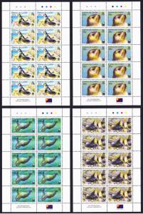 Tristan da Cunha WWF Subantarctic Fur Seal 4 Sheetlets of 10 stamps each 10 sets