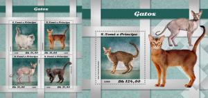 Z08 ST18509ab Sao Tome and Principe 2018 Cats MNH ** Postfrisch Set