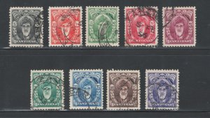 Zanzibar 1952 Sultan Khalifa bin Harub & Scott # 230 - 238 Used (Short Set)