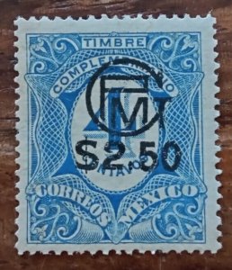 Mexico 1916 numeral stamp Postage due surcharged New with no gum condition seen