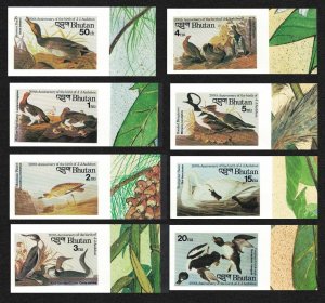 Bhutan Duck Ptarmigan Plover Grouse Swan Birds Audubon 8v Imperf 1985 MNH