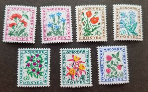 *FREE SHIP Andorra Postage Due Timber Taxe 1965 Flower Flora Plant (stamp) MNH