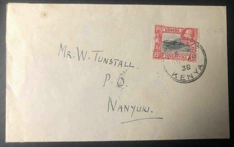 1938 Kitale Kenya British KUT First Return Flight Airmail Cover To Nanyuki 