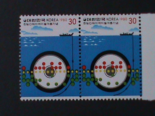 ​KOREA-1980-SC#1231-KOREA & JAPAN SUBMARINE CABLE SYSTEM-MNH-PAIR-VERY FINE