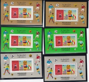 Sharjah # MIBlock66A&B, World Cup Soccer, Souvenir Sheets, Mint NH