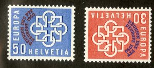 SWITZERLAND 376-7 MNH SCV $40.00 BIN $20.00 EUROPA