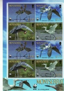 Montserrat - Cranes - 8 Stamp  Sheet  13B-002