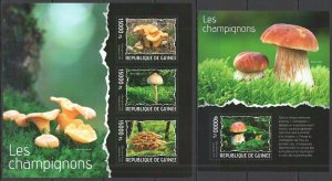 St692 2014 Guinea Flora Mushrooms Nature Kb+Bl Mnh Stamps