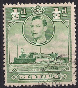 Malta 1938 - 43 KGV1 1/2d Green SG 218 used ( E523 )