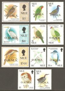 NIUE Sc# O20 - O30 MNH FVF Set of 11 Various Birds