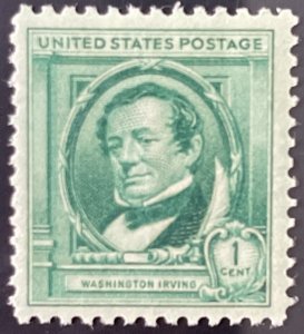 Scott #859 1940 1¢ Famous Americans Washington Irving MNH OG VF