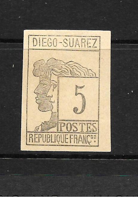 DIEGO SUAREZ 1890  5c  BLACK   MLH SG 7