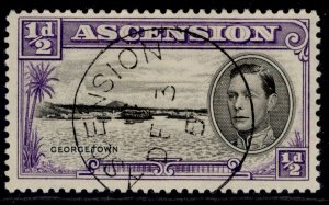 ASCENSION GVI SG38, ½d black & violet, VERY FINE USED. CDS