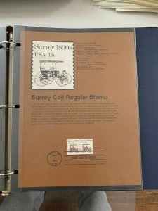 USPS Souvenir Page Scott 1907, 1981 surrey coil stamps