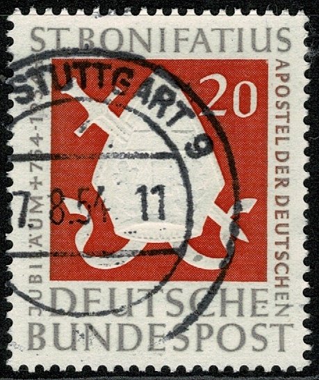 GERMANY 1954 1200th ANNIV of MARTYRDOM of BONIFACE USED (VFU) SG1125 P.14 SUPERB