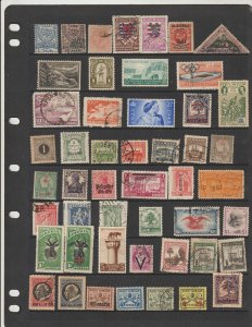 Vintage Worldwide Stamp Collection of 49 different on Stock Page Used and Unused