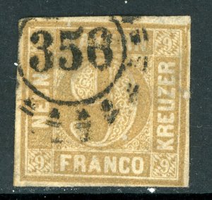 Germany States 1850 Bavaria 9 Kr Bister Scott #12 VFU G391