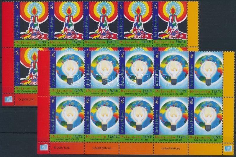 UN New York stamp World Day of Peace set corner blocks of 10 MNH 2005 WS202539