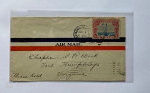 US LETTER AIRMAIL, POSTMARKED , OAKLAND , CA, 1928 WITH OALAND SEAL ON REAR 