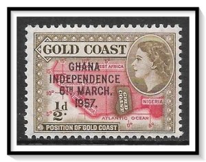 Ghana #5 Overprinted Independence MNH