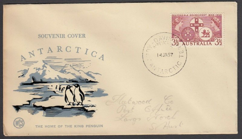 Australia Antarctic Terr. Jan. 14, 1957 cover with Penguin cachet