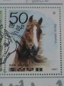 KOREA STAMP: 1991- COLORFUL LOVELY HORSES - CTO- NH S/S SHEET-   VERY RARE AND H