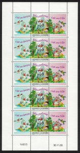 New Caledonia Kagu Birds Greetings Stamps Sheetlet of 15v 2000 MNH SG#1222